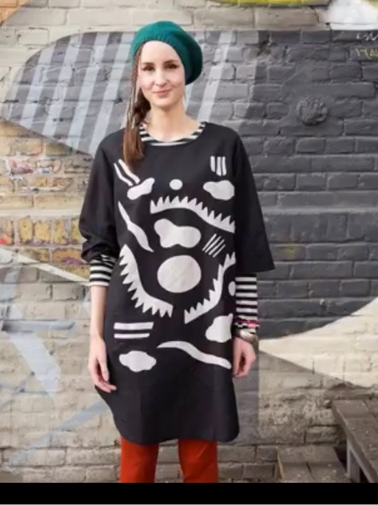 Gundrun Sjoden Tops - Gundrun Sjoden abstract linen and cotton tunic